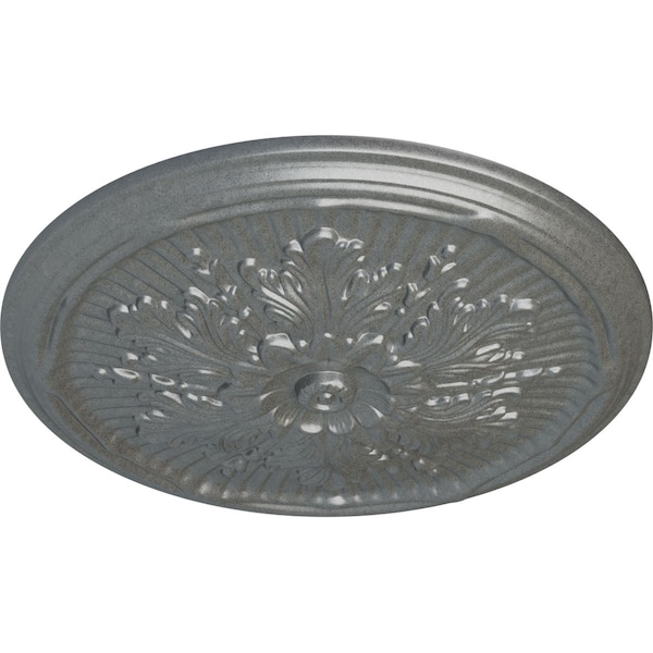 Luton Ceiling Medallion (Fits Canopies Up To 3 1/2), Hand-Painted Platinum, 21OD X 2P